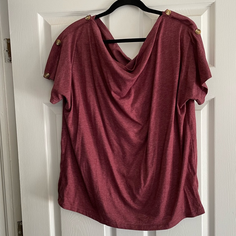 Red off the shoulder blouse